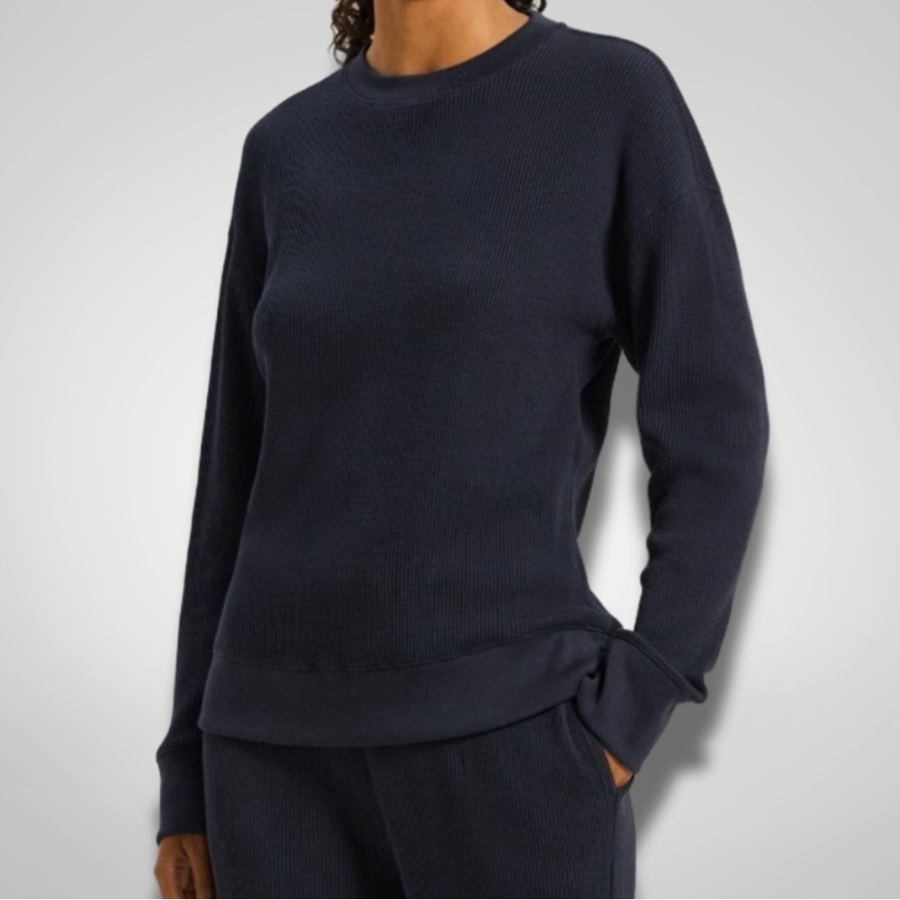 Theory Waffle Knit Pima Cotton Sweater Top